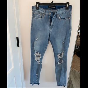 Express high waisted ripped denim jeans